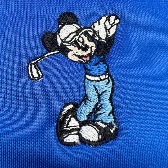 NIKE x DISNEY Golf Polo Tour Performance Men Large Blue Mickey Embroidered Shirt - Picture 5 of 16